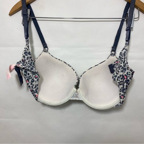 Victoria’s Secret Bra Dream Angels Lined Demi Grey-Pink Cheetah Print 32DD - Picture 4 of 4